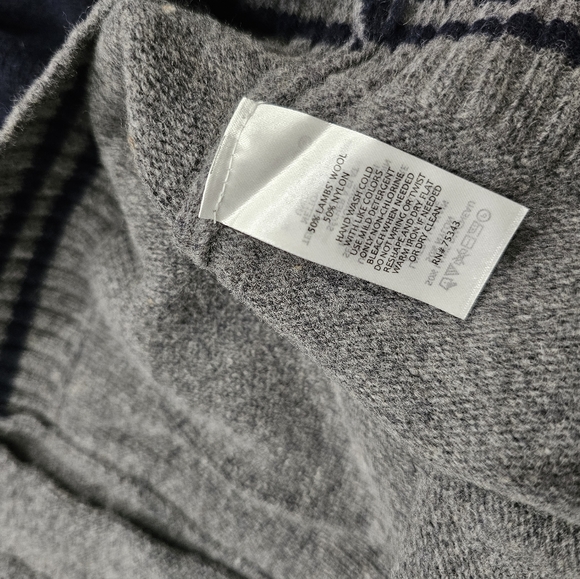 Men's lamb's wool cardigan sweater sz S gray blue, button down Frederik Anderson - Picture 5 of 5